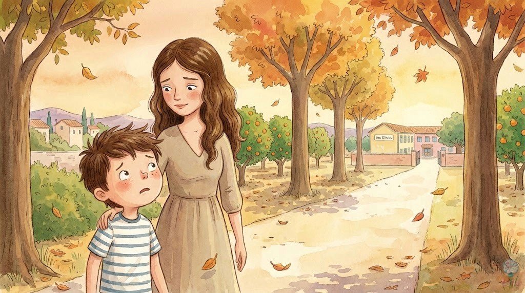 Los niños del aula echan de menos a la Señorita Luna en días grises y tristes