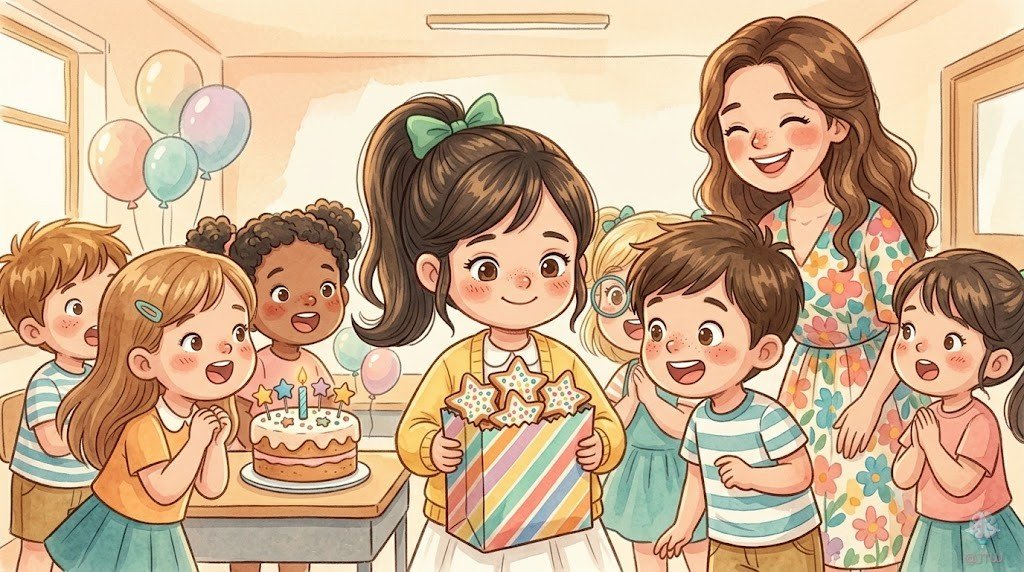 Los niños del aula aplauden con alegría a Martina