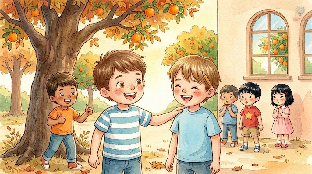 Los niños escribiendo en silencio en sus pupitres una nota bonita sobre un compañero